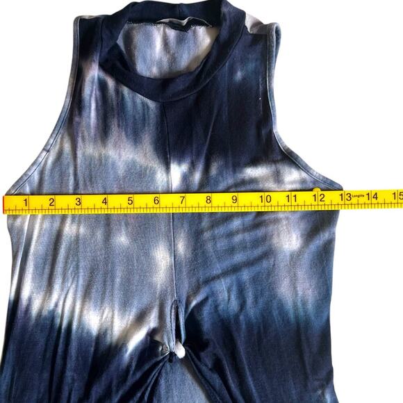 Dirty Ballerina Women’s Tied Dyed High Low Top Beach Cover Up Blue Size Medium - Picture 7 of 7